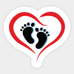 Feet in a HEART Maternity T-shirt Baby Boy Sticker